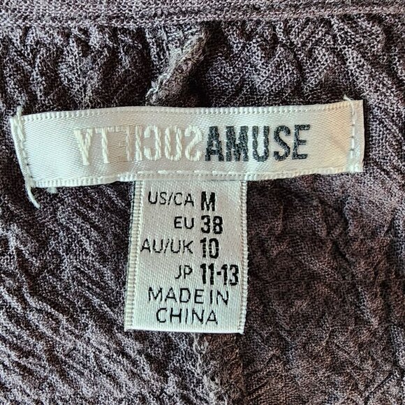 Amuse Society Crinkle Texture Gray Button Dress Womens Medium - Picture 7 of 9